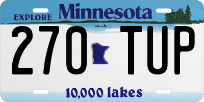 MN license plate 270TUP