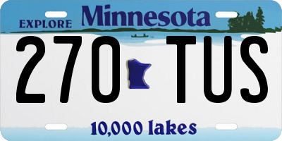 MN license plate 270TUS