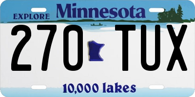MN license plate 270TUX