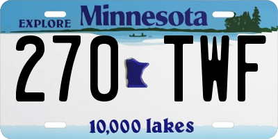 MN license plate 270TWF