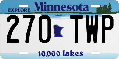 MN license plate 270TWP