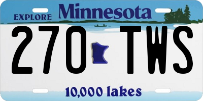 MN license plate 270TWS