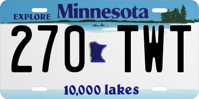 MN license plate 270TWT