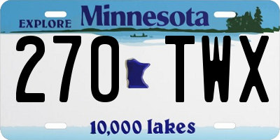 MN license plate 270TWX