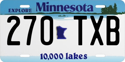 MN license plate 270TXB