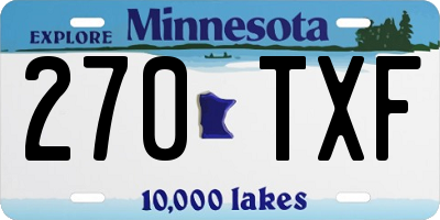 MN license plate 270TXF
