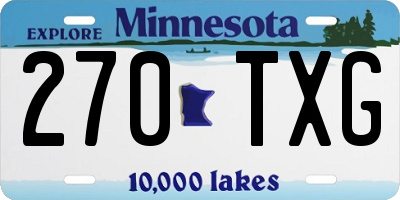 MN license plate 270TXG