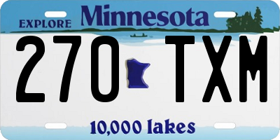 MN license plate 270TXM