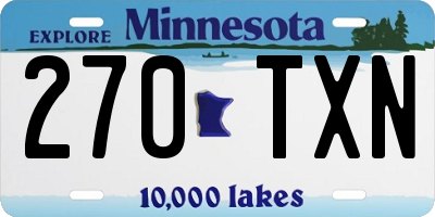 MN license plate 270TXN