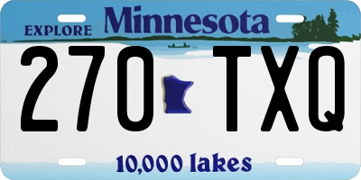 MN license plate 270TXQ