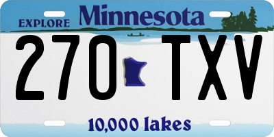 MN license plate 270TXV