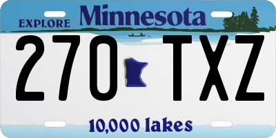 MN license plate 270TXZ