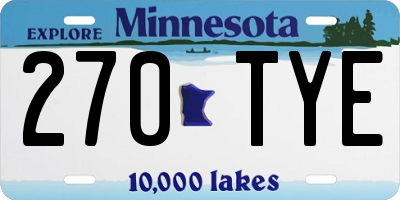 MN license plate 270TYE
