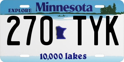 MN license plate 270TYK