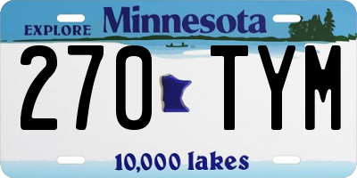 MN license plate 270TYM