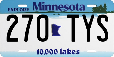 MN license plate 270TYS