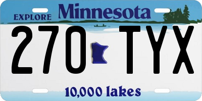 MN license plate 270TYX