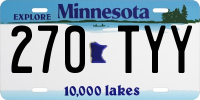 MN license plate 270TYY