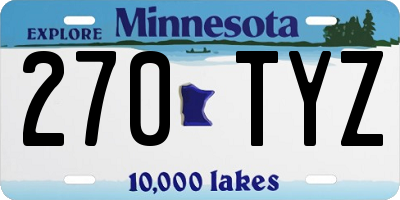 MN license plate 270TYZ