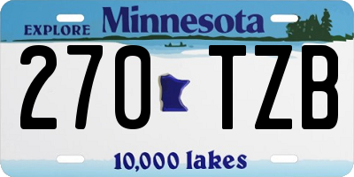 MN license plate 270TZB