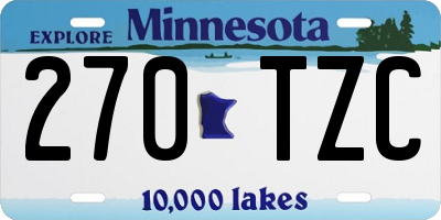 MN license plate 270TZC