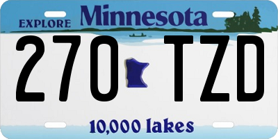 MN license plate 270TZD
