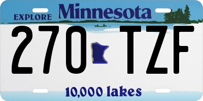 MN license plate 270TZF
