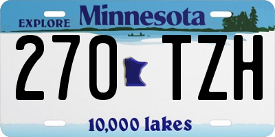 MN license plate 270TZH