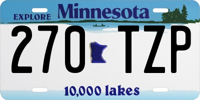 MN license plate 270TZP