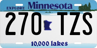 MN license plate 270TZS