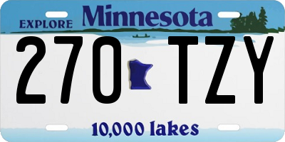 MN license plate 270TZY