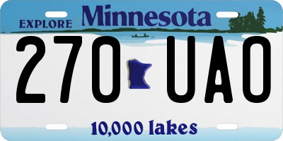 MN license plate 270UAO