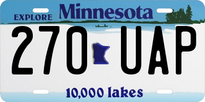MN license plate 270UAP