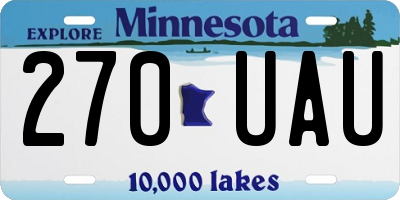 MN license plate 270UAU