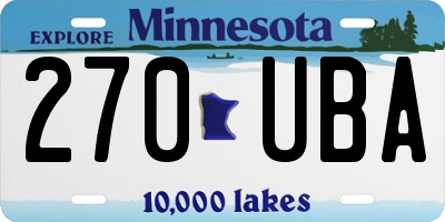 MN license plate 270UBA