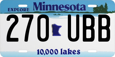 MN license plate 270UBB