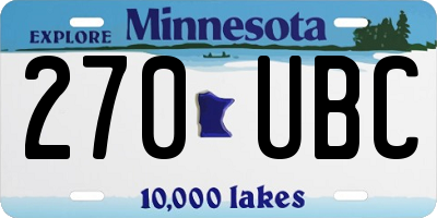 MN license plate 270UBC