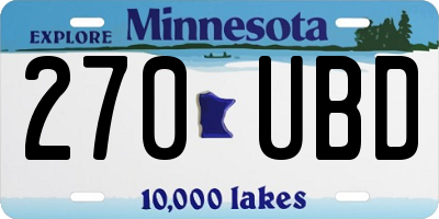 MN license plate 270UBD