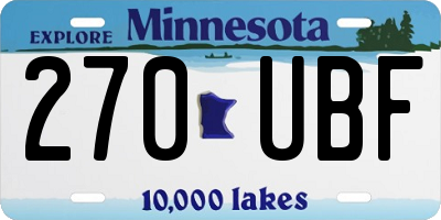 MN license plate 270UBF
