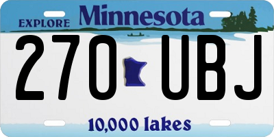 MN license plate 270UBJ