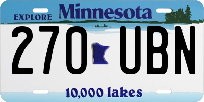 MN license plate 270UBN