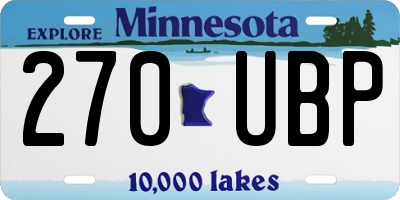 MN license plate 270UBP
