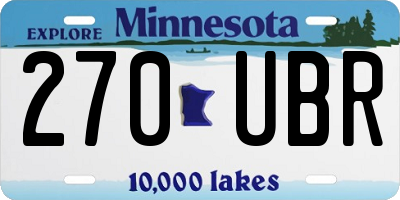 MN license plate 270UBR