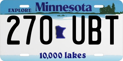 MN license plate 270UBT