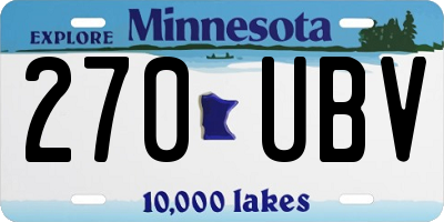 MN license plate 270UBV
