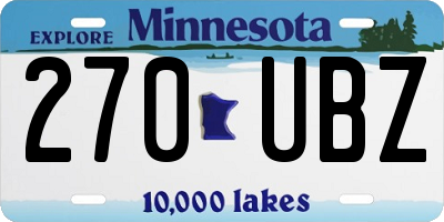 MN license plate 270UBZ