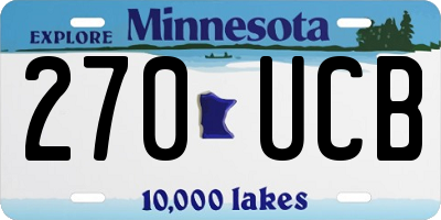 MN license plate 270UCB
