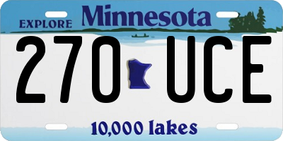 MN license plate 270UCE