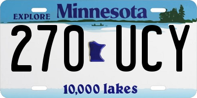 MN license plate 270UCY