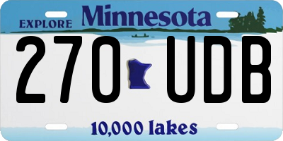 MN license plate 270UDB